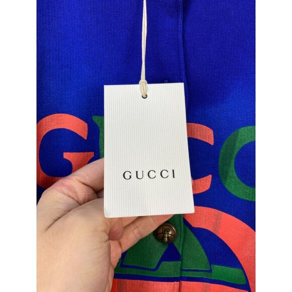 NWT Gucci Kids Logo Print cardigan In Blue Size 5 - Picture 7 of 10